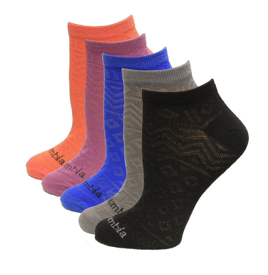Columbia Fashion Mesh No Show Socks 6 Pair, Assorted, One Size