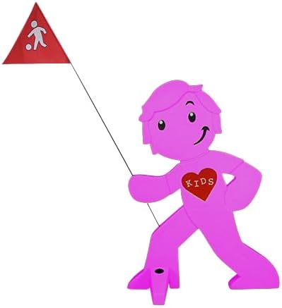 StreetBuddy - Warnfigur mit Fahne, reflektierender Warnaufsteller für Kindersicherheit - Achtung lan