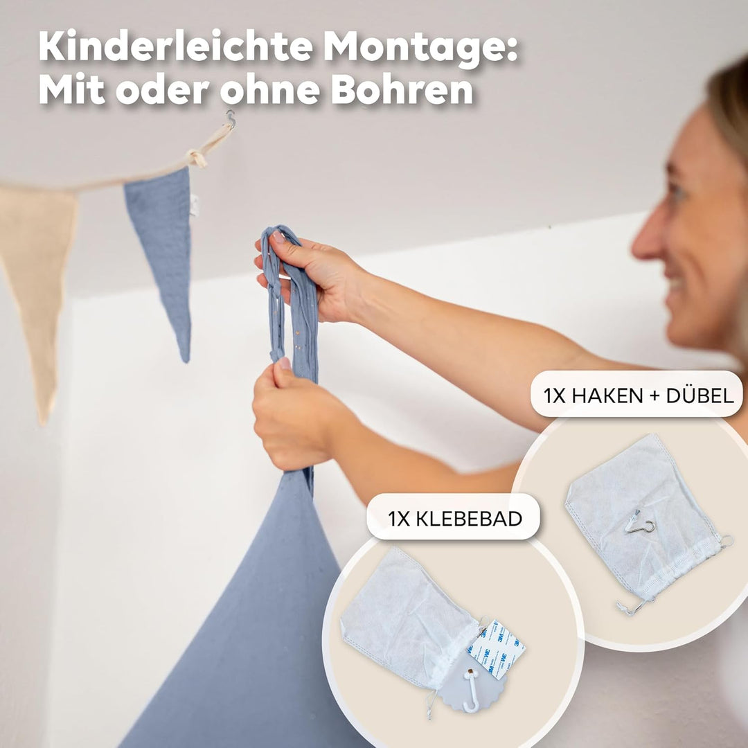 Baldachin Kinderzimmer [in 12 Farben] - Betthimmel aus 100% Baumwolle Musselin Handmade für Mädchen