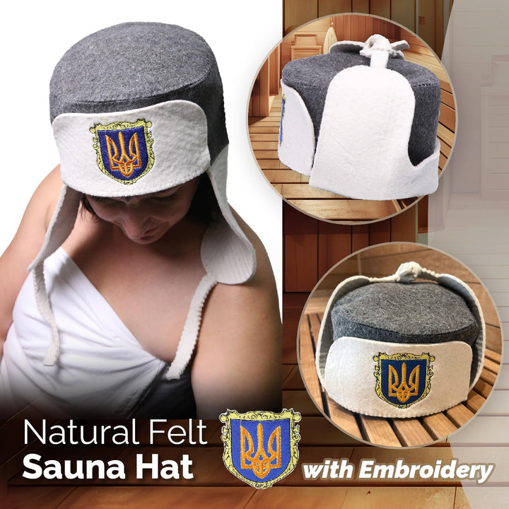 PetriStor Traditioneller Saunahut Earflap - Saunahut für Damen - Wolle Saunahut - Saunahut für Herre