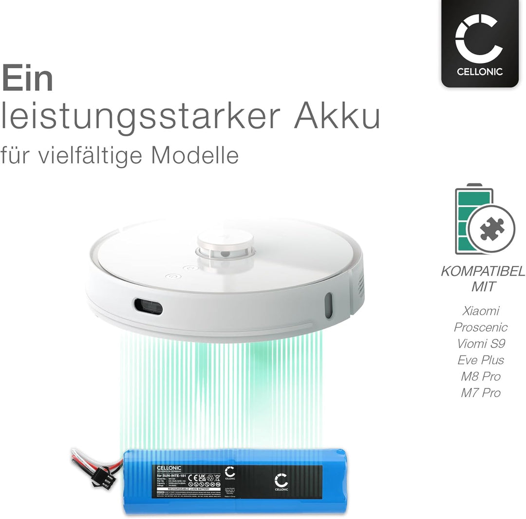 CELLONIC 1x Akku für Staubsauger Kompatibel mit Proscenic M6 Pro, M7 Pro, LDS M7 Pro, NR18650 M26-4S