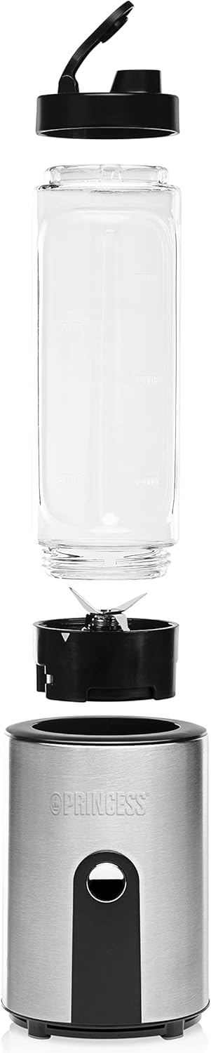 Princess Smoothie Maker to go - Standmixer mit Trinkflasche, 600ml Tritan Behälter, 300 Watt, 217401