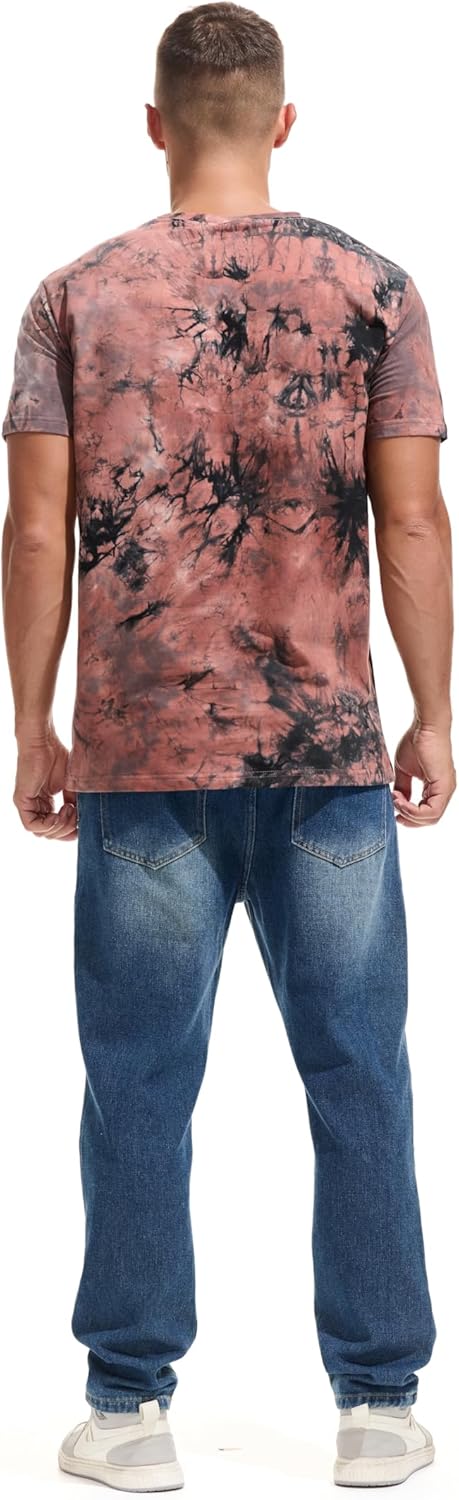 RONOMO Herren T-Shirts, Krawatte gefärbte T-Shirts, lässige T-Shirts, Bedruckte T-Shirts, Graffiti T