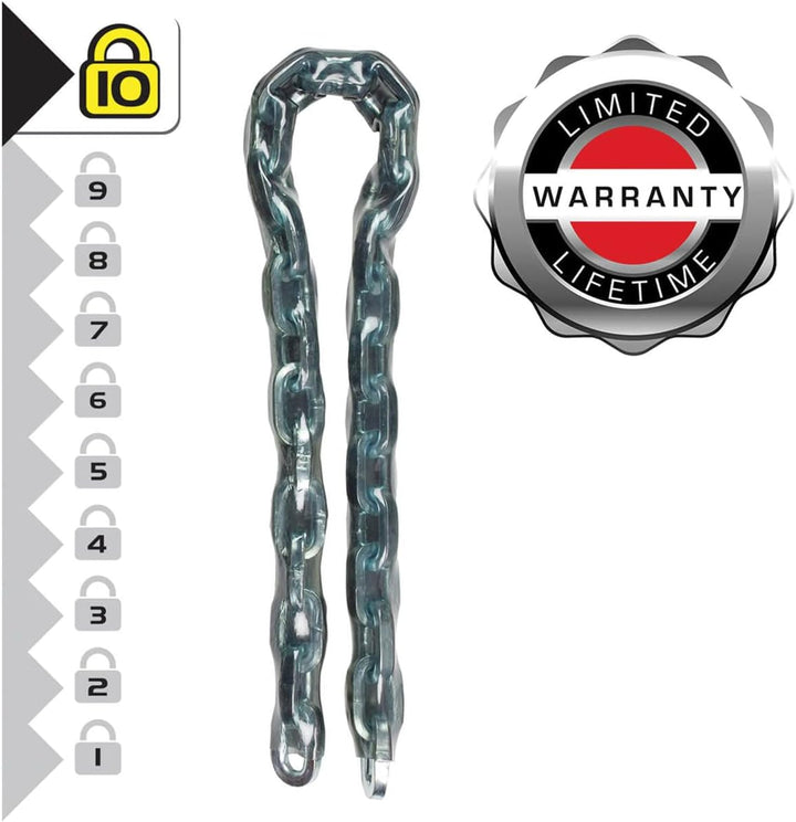 Master Lock 8020EURD - Kette aus gehärtetem Stahl - viereckiges Glied - Vinylschlauch 1,50 m x Ø 10