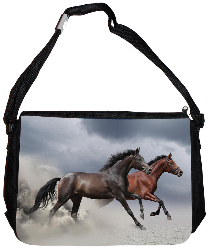 Merchandise for Fans Schultertasche - 38x28x8cm, 8,5 Liter, schwarz Motiv: Pferd/Pferde - 03