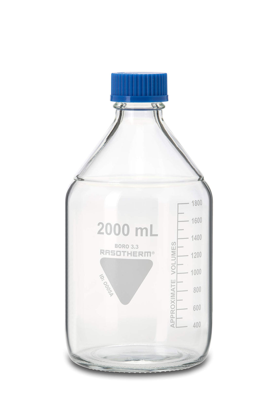 RASOTHERM Laborflaschen, (Boro 3.3), GL45, blaue Schraubkappe, 2000 ml