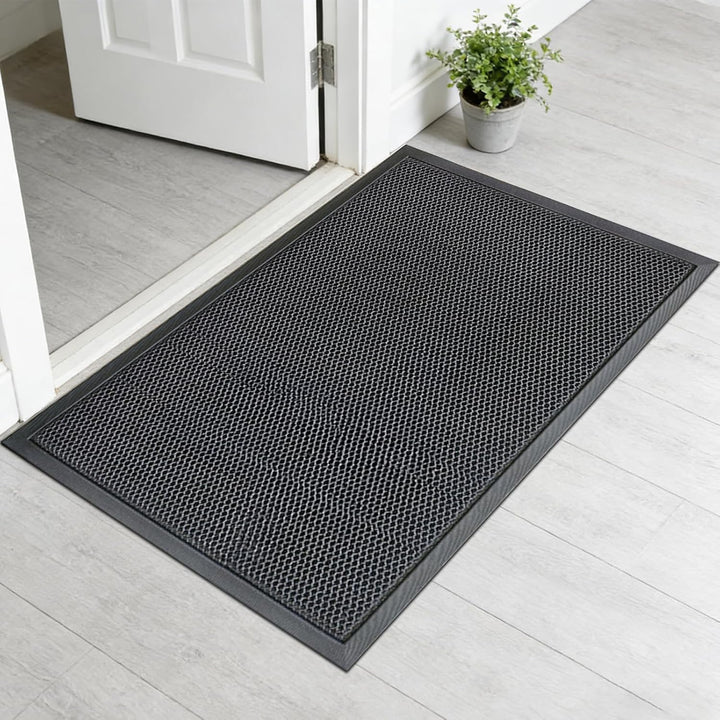 Nicoman Fussmatte aussen rutschfest 60×40 cm – Schmutzfangmatte Outdoor wetterfest für Haustür | TPE