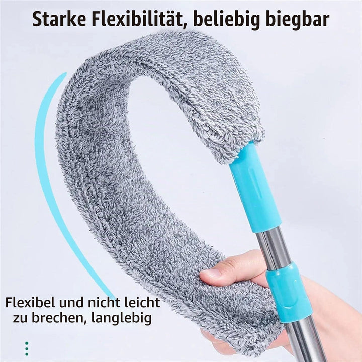 Staubwedel Teleskop Waschbar, CHIRISEN Mikrofaser Teleskop Staubwedel Lang Ausziehbar mit Edelstahl