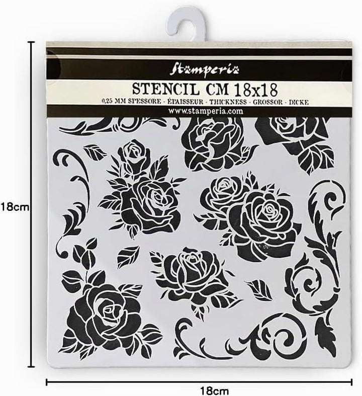 Stamperia - Thick Stencils for Scrapbooking, Albums, Card Making, Bullet Journalling and More, Rose