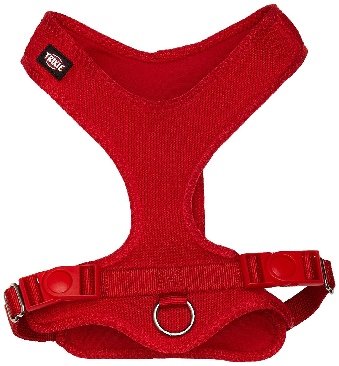 TRIXIE Comfort Soft Touren-Geschirr Grösse S–M: Brustumfang 35–60 cm/20 mm in rot - gepolstertes Hun