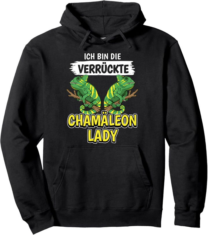 Damen Die Verrückte Chamäleon Lady Chamäleons Pullover Hoodie