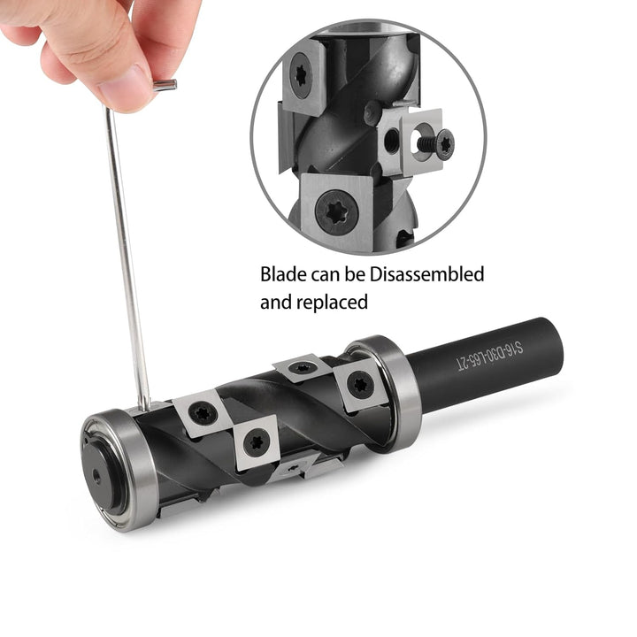 HOZLY Wendeplatten Bündigfräser 16mm Schaft, 30mm Schnittdurchmesser Spiralnutfräser Kopierfräser fü