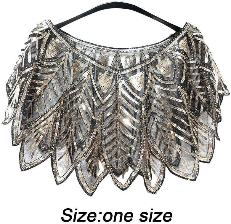 Damen Schal 1920er Jahre Schal Pailletten Perlen Abend Cape Art Vintage Schal Wraps Squined Sparking
