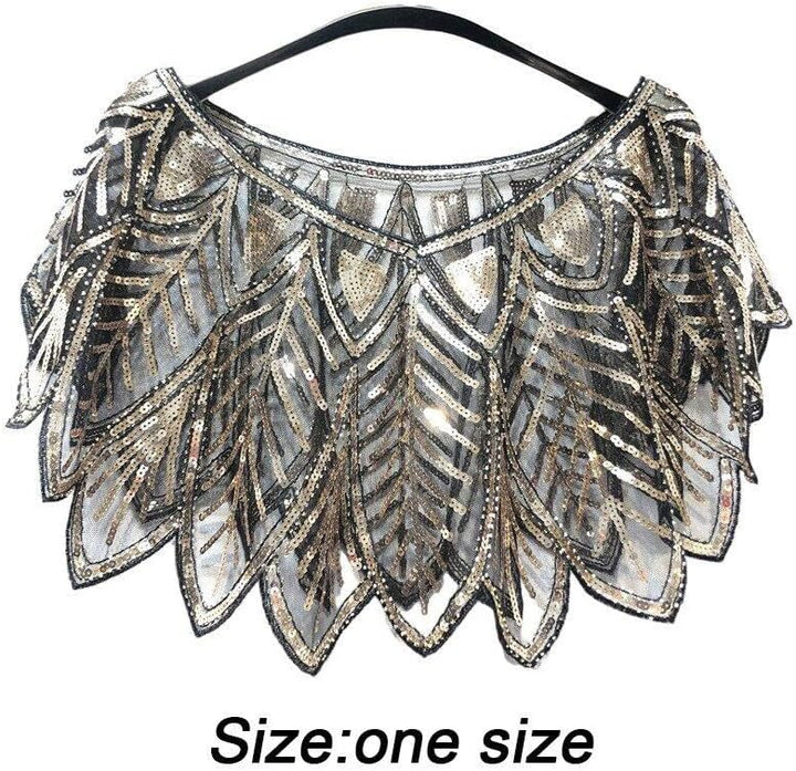 Damen Schal 1920er Jahre Schal Pailletten Perlen Abend Cape Art Vintage Schal Wraps Squined Sparking
