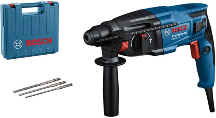 Bosch Professional Bohrhammer GBH 2-21 (mit SDS plus, inkl. 3x Drill Bit SDS plus, (6/8/10 mm), Zusa