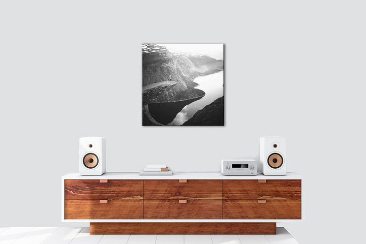 Yoga im Herzen Mutternatur Format: 70x70 Effekt: Schwarz&Weiss als Leinwandbild, Motiv fertig gerahm