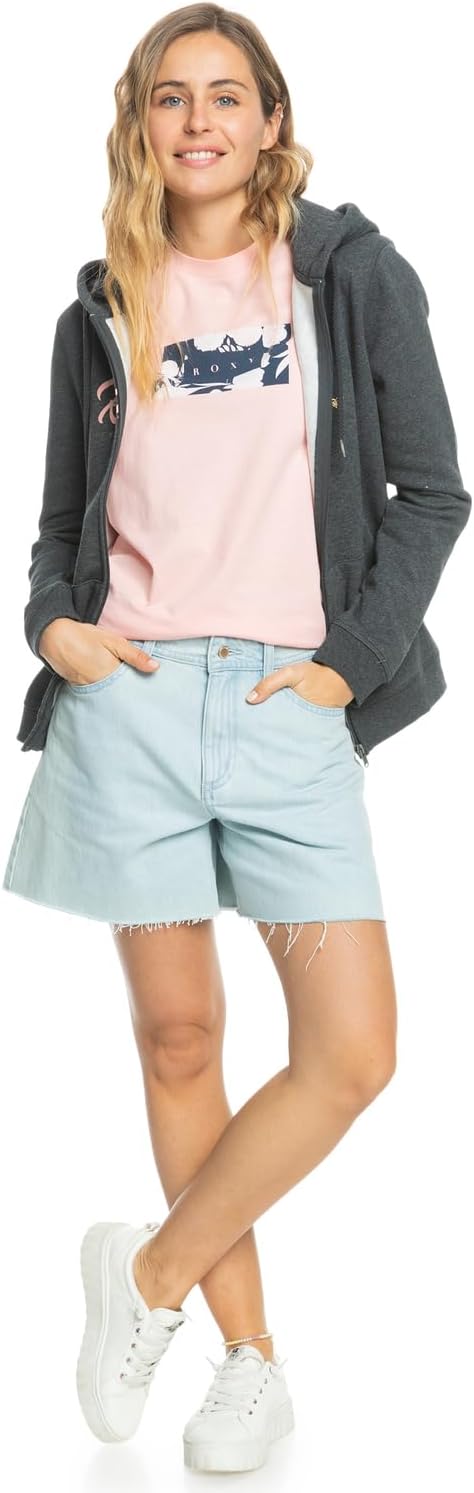 Roxy Damen Itia Zip Signature Hooded Sweatshirt M Dark Blue, M Dark Blue