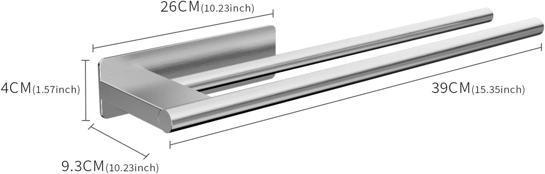 Dvocel Handtuchhalter ohne Bohren Doppelt 304 Edelstahl Handtuchstange Zweiarmig Selbstklebend Gäste