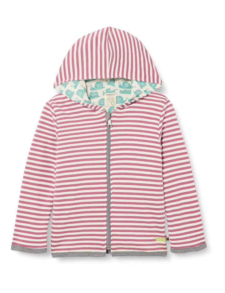 loud + proud Unisex Kinder Ringel, GOTS Zertifiziert Wendejacke 98-104 Grape, 98-104 Grape