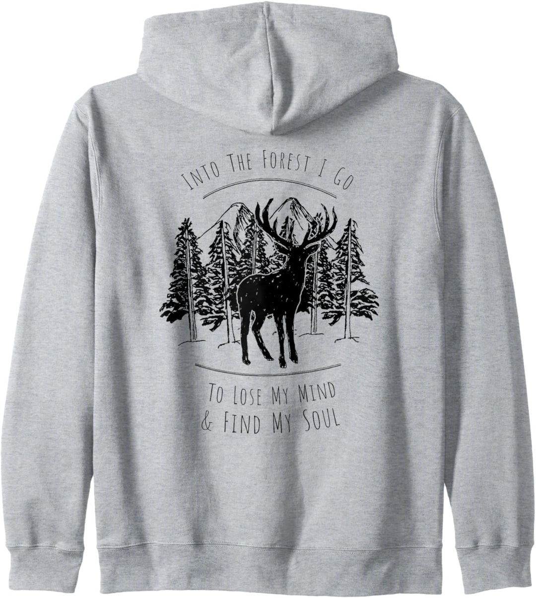 Into The Forest I Go To Find My Soul Hirsch Silhouette Kapuzenjacke