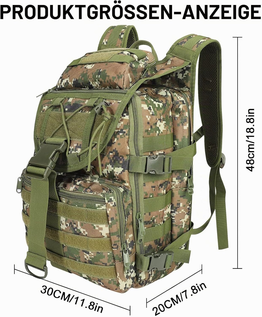 SHANNA Militärrucksack 35L/50L Armee Rucksack Molle, Hohe Kapazität Trekkingrucksack Wanderrucksäcke