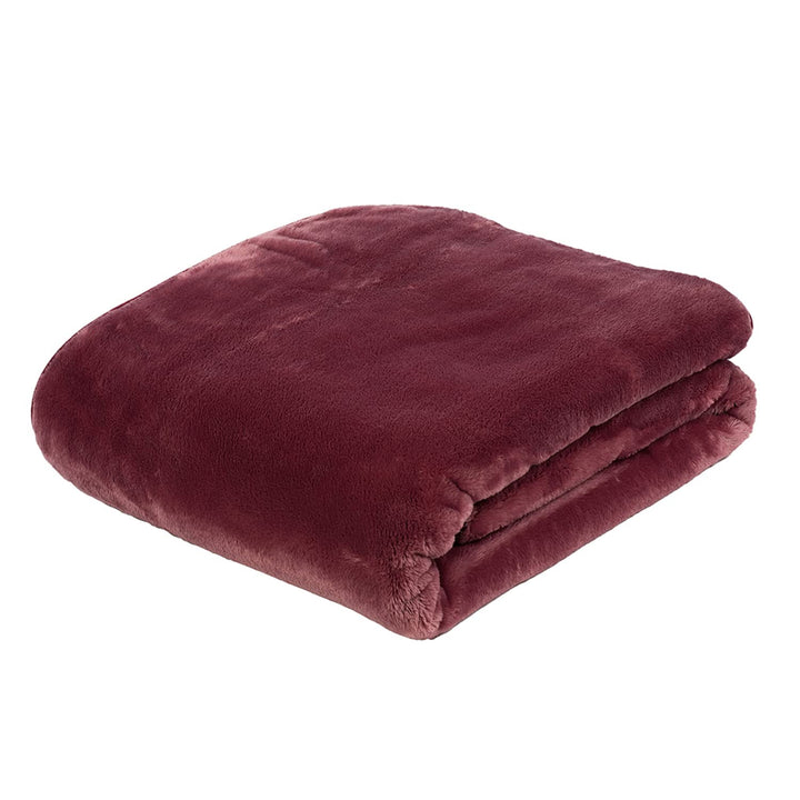 Gözze - Premium Cashmere-Feeling Wohn- und Kuscheldecke, 500 g/m², 130 x 170 cm - Beere Offwhite 130