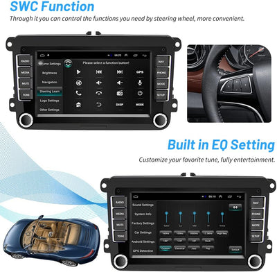 Hikity Doppel Din Android Autoradio für VW Tiguan Golf 6 Golf 5 Polo 6R Passat B6 mit Navi Wireless