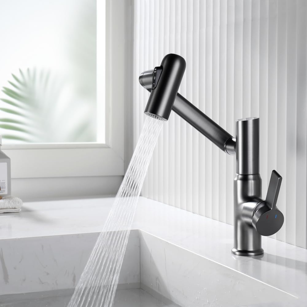 Smart Temperatur Badezimmer Wasserhahn, Einhand-Badezimmerarmatur, Waschbeckenarmatur, Küchenarmatur