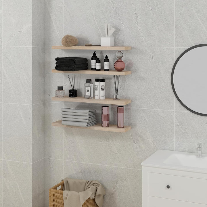 EUGAD Wandregal, Regal Wand 4er Set, Wandboard für Wohnzimmer, Küche, Badezimmer, Bücher/DVD/CD/Bild