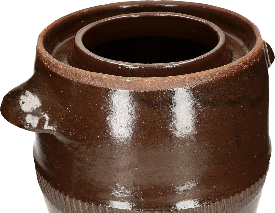 KOTARBAU® Keramik Gärtopf 30L Gurkentopf mit Deckel Steinzeug Sauerkrauttopf Keramiktopf Steinguttop