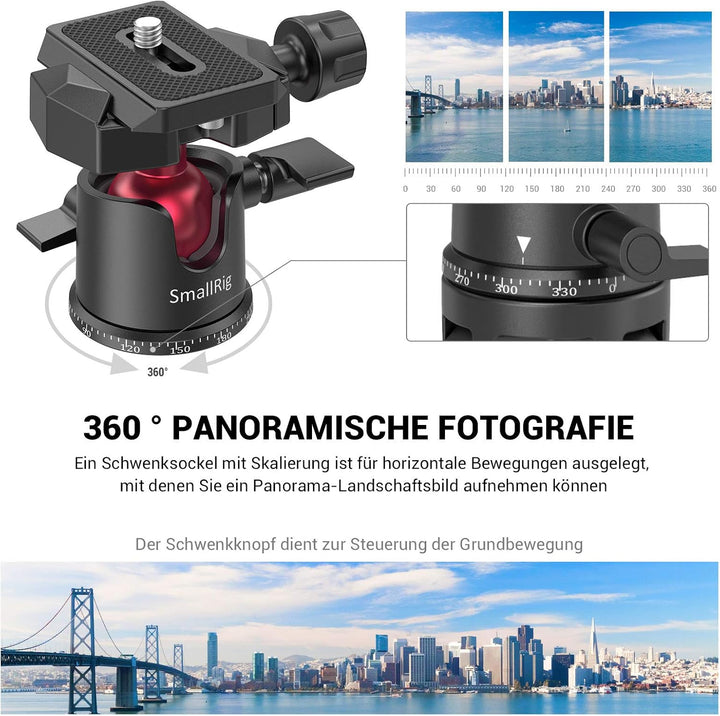 SMALLRIG Kamerastativ Leichtes Mini-Reisestativ aus Aluminium mit 1/4 Schraubbefestigung stativ für