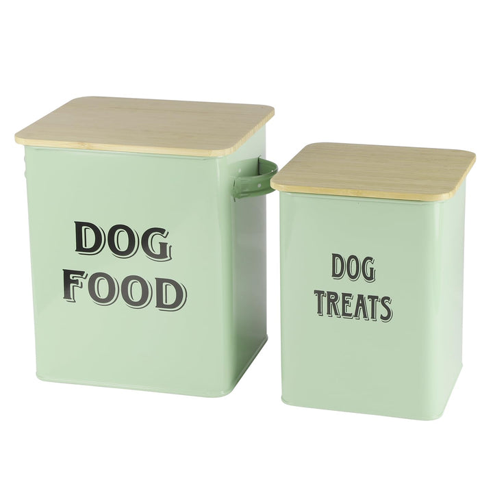 Pethiy Hundefutter und Hundeleckerlis Behälter,Futtertonne mit Schaufel,Eng anliegende Holzdeckel,be