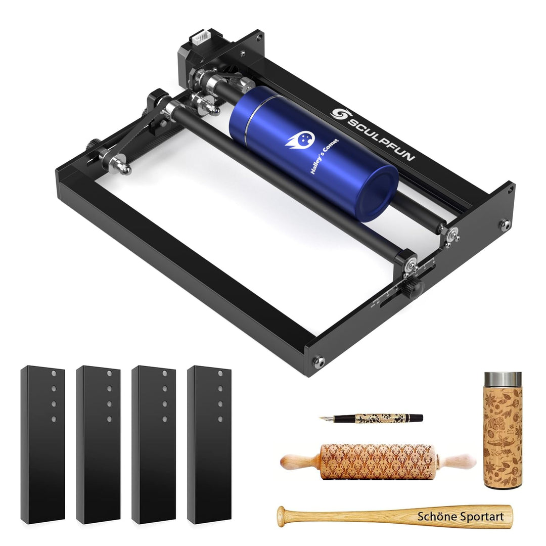 SCULPFUN Laser-Rotationswalze, Lasergravierer Y-Achsen-Rotationswalze mit 360°-Rotation zum Lasergra