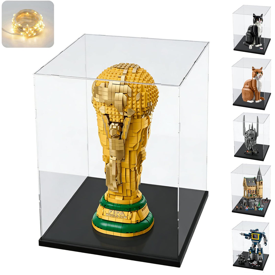 ELEpure Box mit Vitrine, Acryl, transparent, für Kollektion Lego, Figuren, Modell, grosse Präsentati