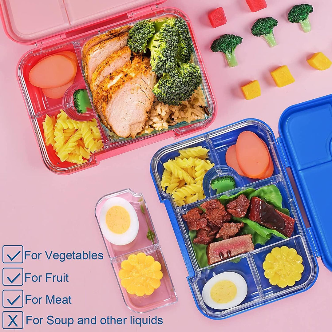 Lunchbox Kinder Bento Box, Brotdose mit Fächern, Robust und Auslaufsicher Brotzeitbox für Kinder Erw