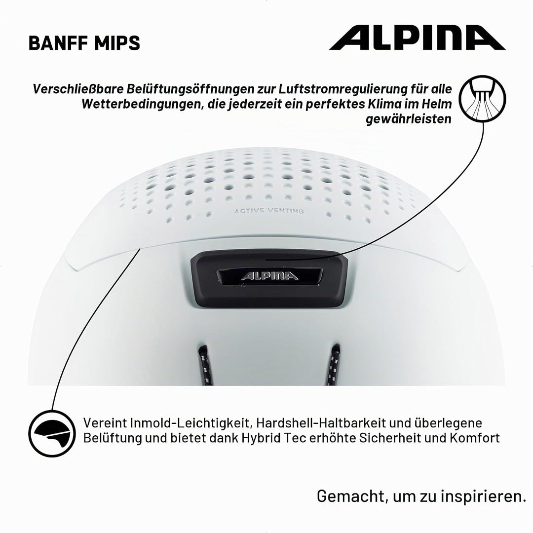 ALPINA Banff MIPS - Nachhaltiger, Sicherer und Leichter MIPS Skihelm Mit Schafswolle-Innenfutter Für