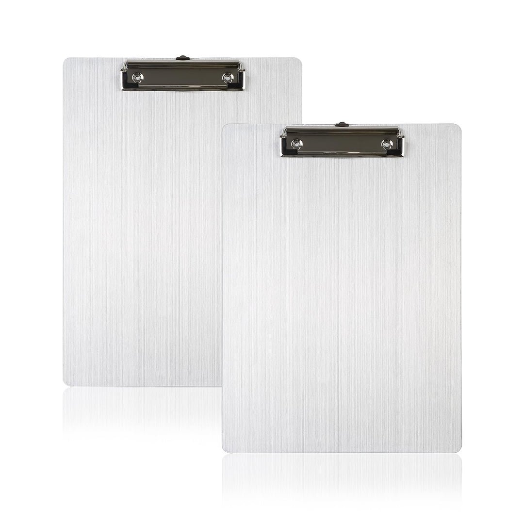 2 Stück Klemmbrett aus Aluminium A4 Alu Klemmbrett mit Federklemme und Aufhängeöse 23x32cm Stabile A