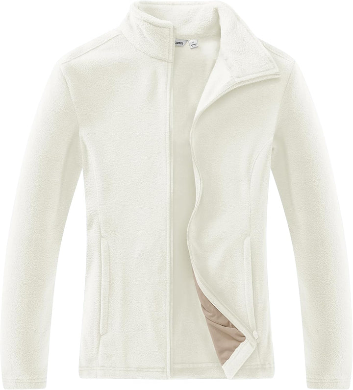 33,000ft Damen Fleecejacke mit Durchgehendem Reissverschluss Stehkragen Damen Leichte Fleece Jacke A
