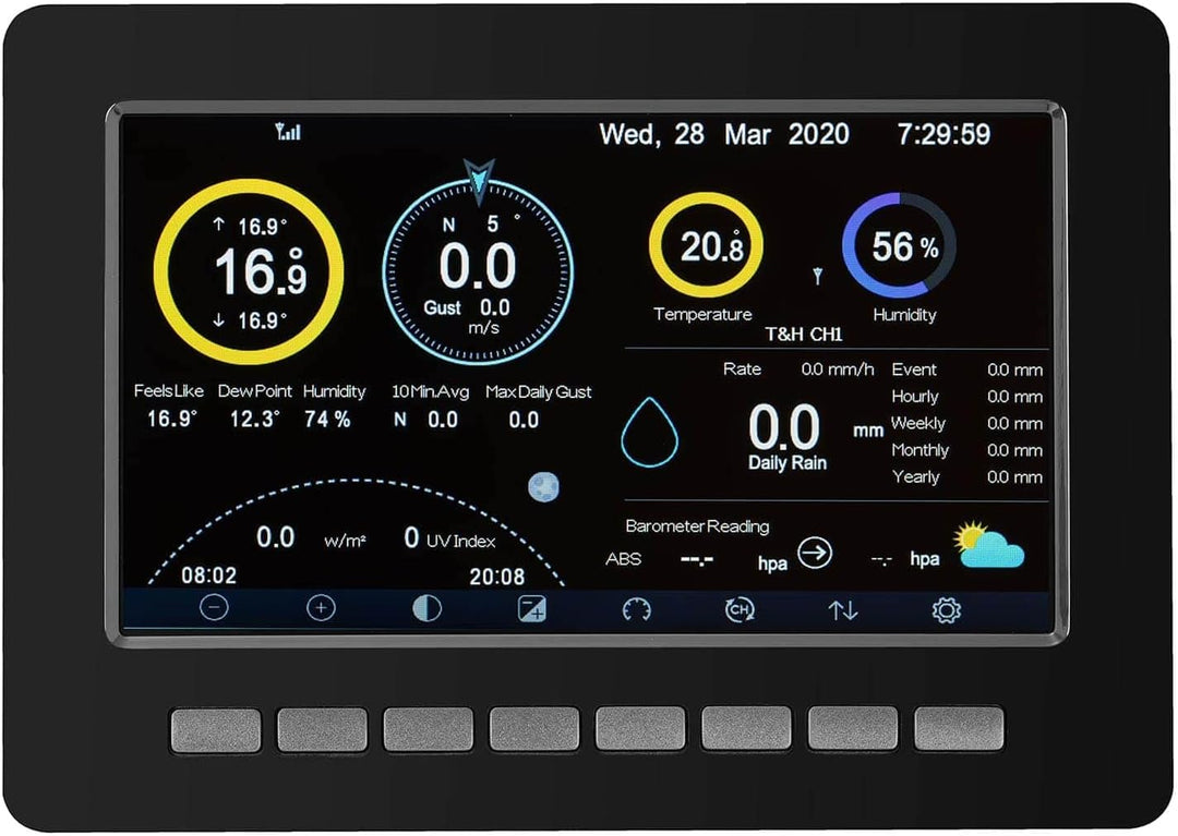Steinberg Systems SBS-WS-500 WiFi Wetterstation LCD 7" USB Innensensor