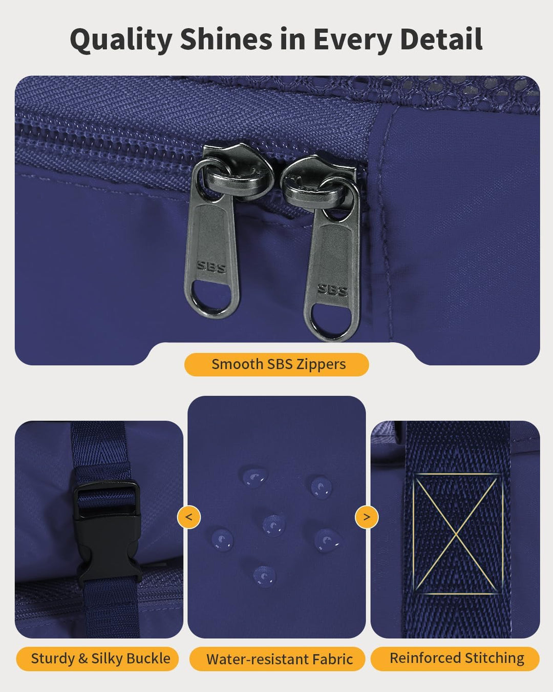 ECOHUB Hängender Reise Organizer, Reisekleiderschrank, 8 Fäche Blau, Blau