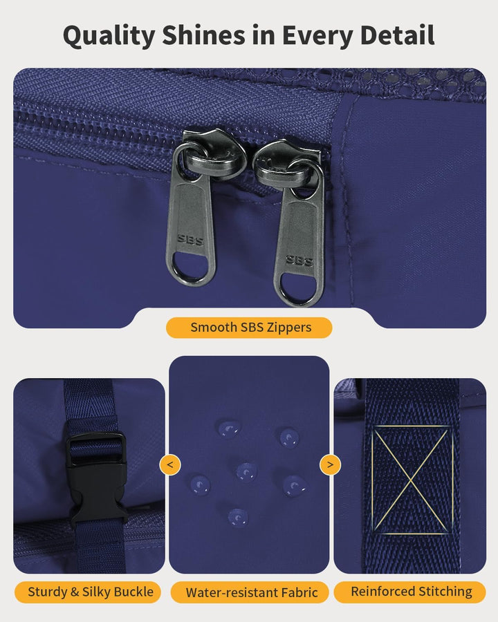 ECOHUB Hängender Reise Organizer, Reisekleiderschrank, 8 Fäche Blau, Blau