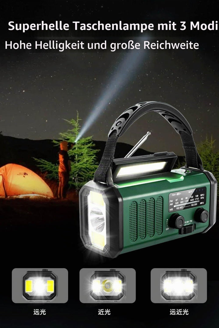 Winnes Notfall Radio, 20000 MAH Portable Emergency Radio, SOS Alert, FM/AM Radio, mit Leselicht, Kom