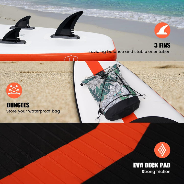 FunWater Aufblasbares Stand Up Paddle Board Surfbrett SUP Komplettes Paddleboard Zubehör Verstellbar