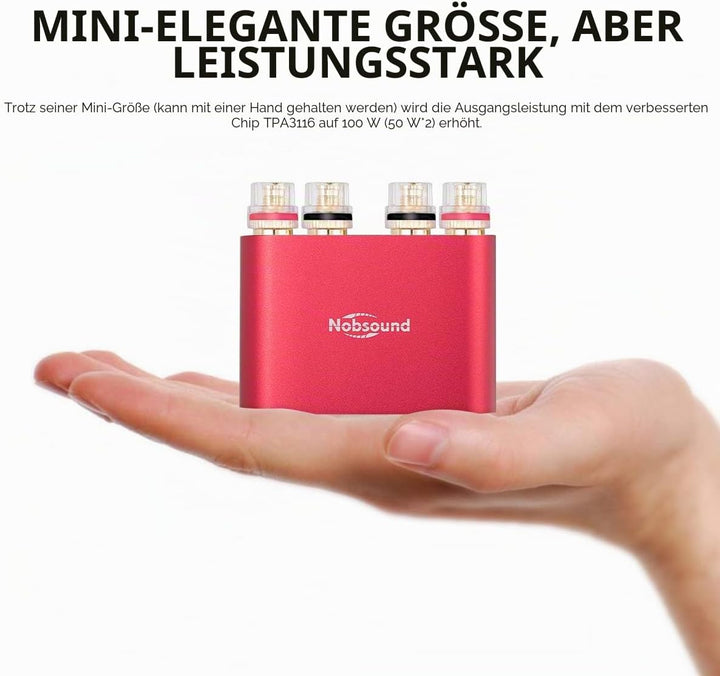 Nobsound NS-10G PRO Mini Verstärker, Hifi DSP 100W x 2 Digital Bluetooth 5.0, 2.0 Kanal Stereo Audio