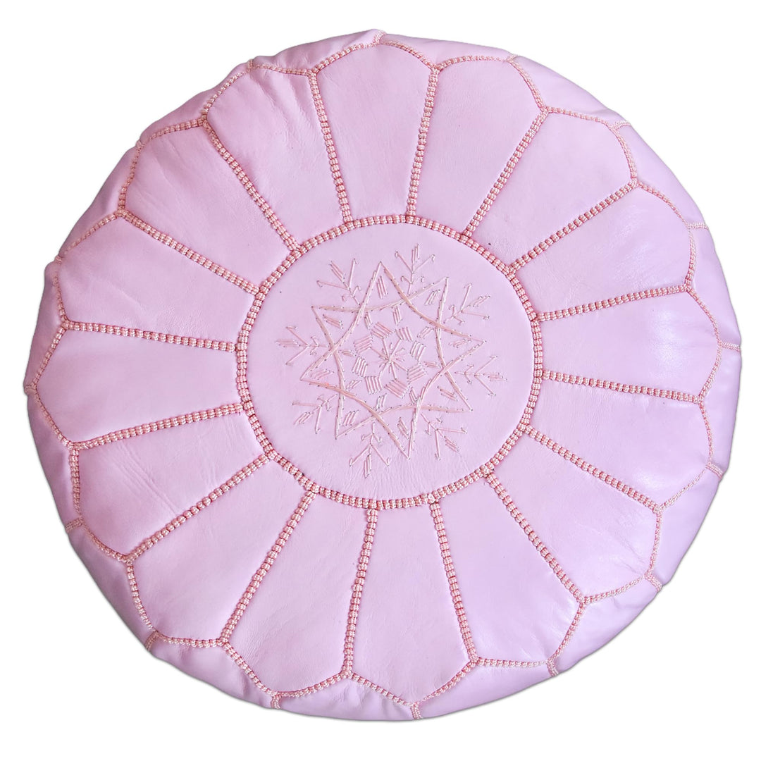 Poufs&amp;Pillows Premium Echt Leder Pouf - Handgefertigt - Gefüllt geliefert - Ottoman, Sitzsack, Fussh