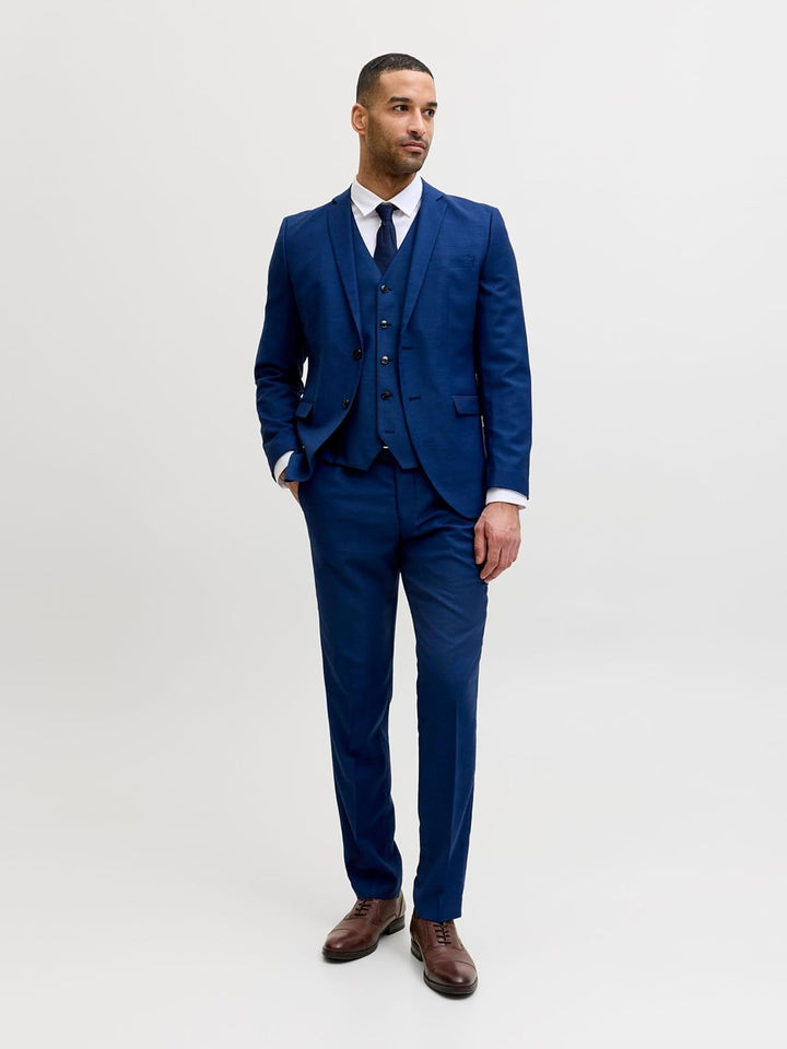 JACK & JONES Male Einreihiger Blazer und Hose JPRSOLARIS Super Slim Fit Anzug 46 Medieval Blue, 46 M