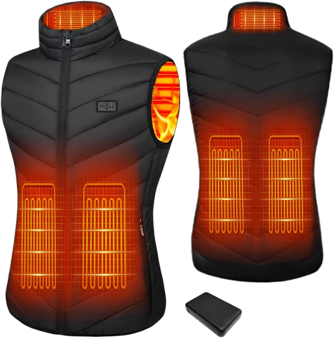 Beheizbare Weste für Herren Damen, Elektrische USB Heizwesten, Mit 5V 10000 mAh Akku, Winter Warme J