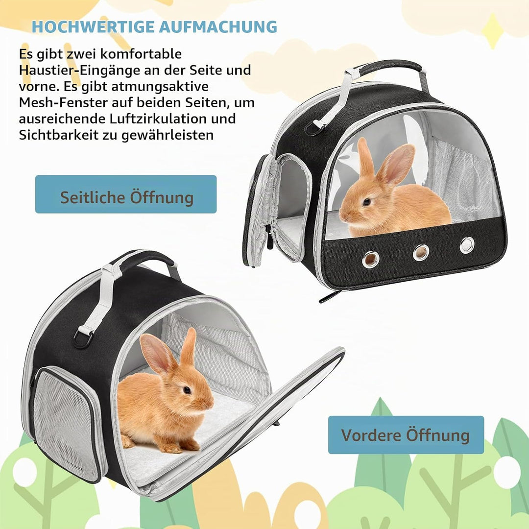 Kleine Haustier-Tragetasche, Kleintier Tragetasche, Transportbox für Katze Mit Seitlicher Öffnung, M