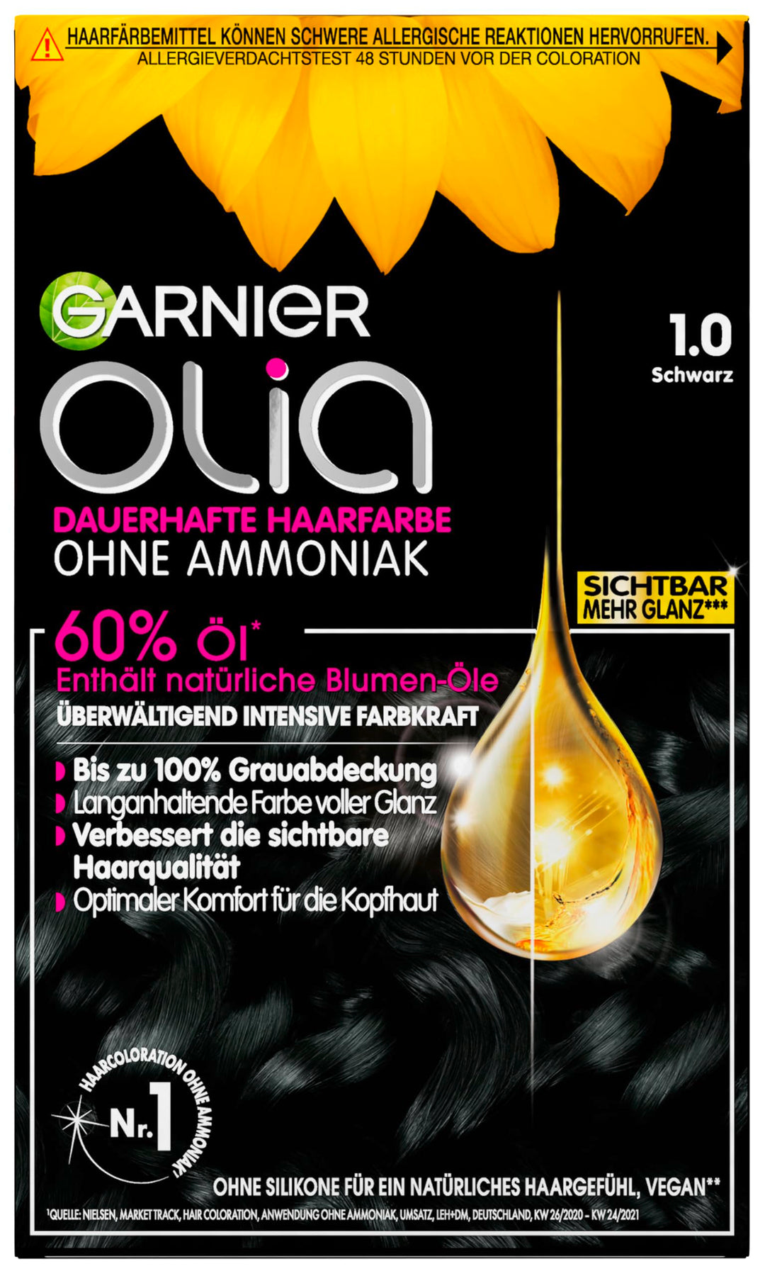 Garnier Olia Dauerhafte Haarfarbe ohne Ammoniak, Mit pflegenden und natürlichen Ölen, Vollständige G