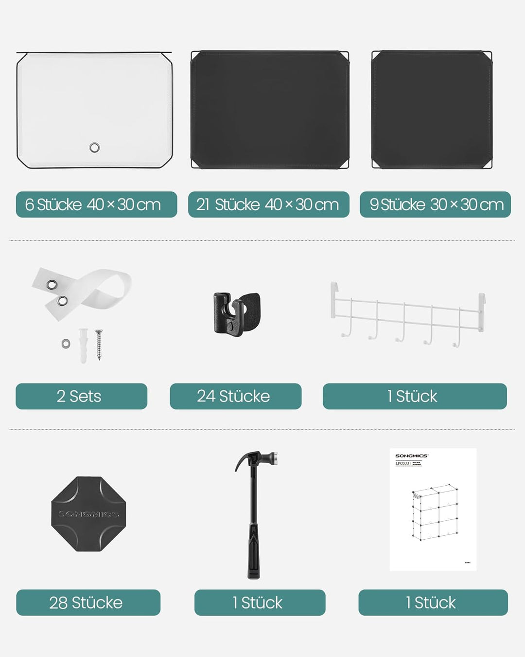 SONGMICS Schuhregal, Schuhschrank, für Garderobe und Eingangsbereich, anpassbar, 6 Fächer, für bis z